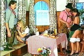 Women Stripping for Foursome
