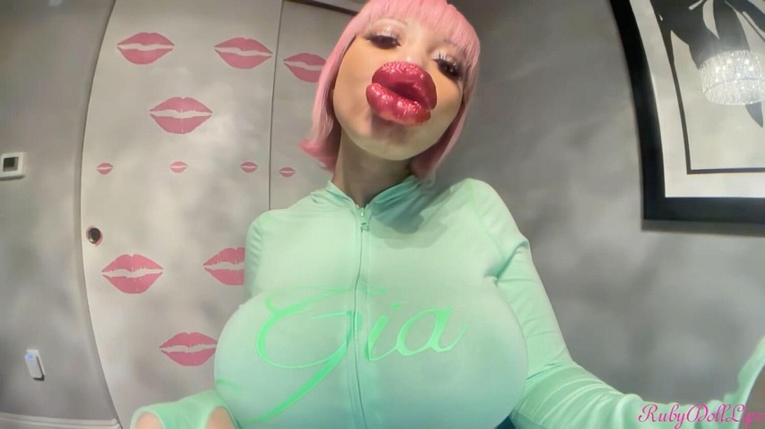 POV Cherry Red Glitter Kisses