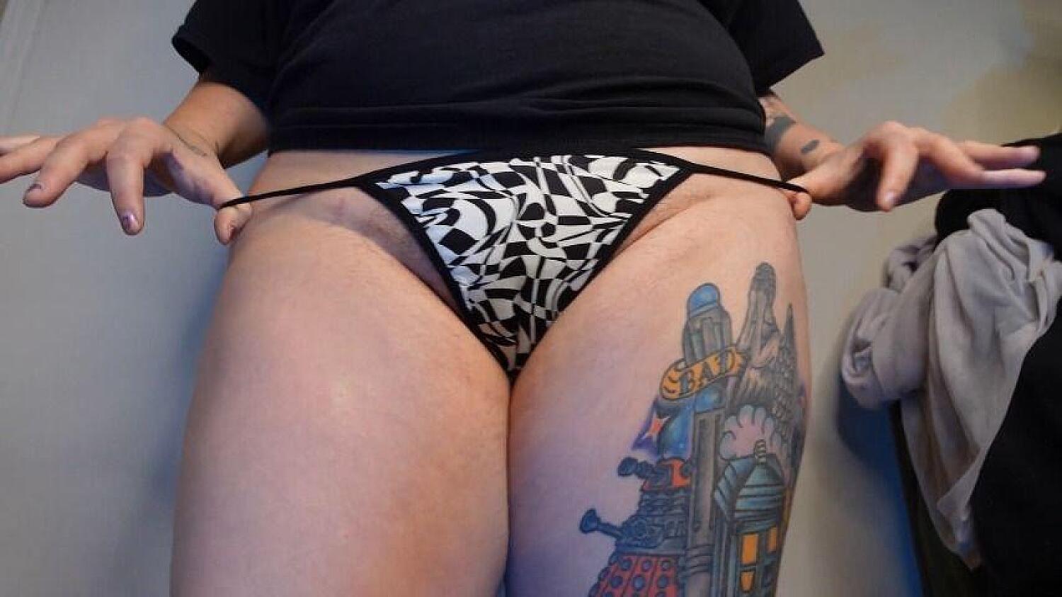 Trying On Two Thongs