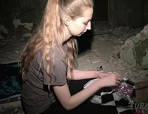Areana Fox Masturbating in an Abandoned Old Soviet Military Building