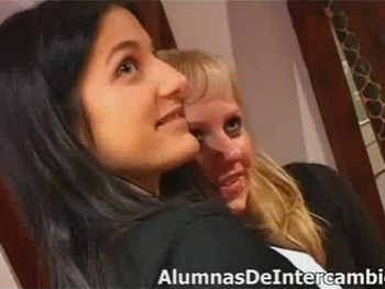 Marina and Lavandra, Erasmus Students, Come in Pairs to Film Por with Us.