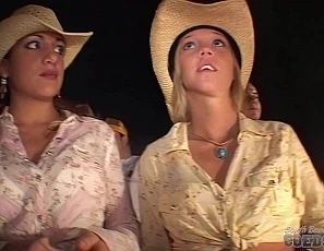 Spring Break Girls Topless Bull Riding and Wet T\-Shirt Night