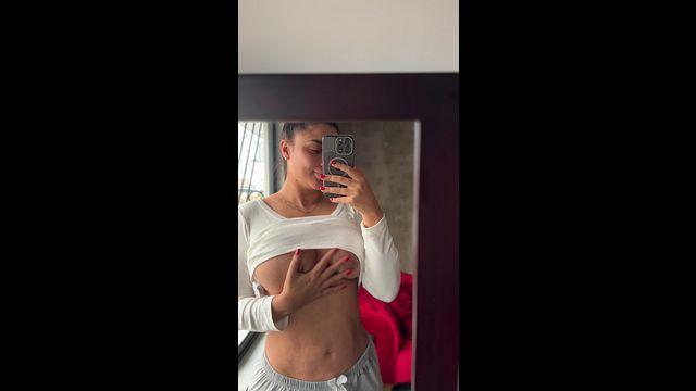 No Bra Under This Shirt - Mirror Titty Flash
