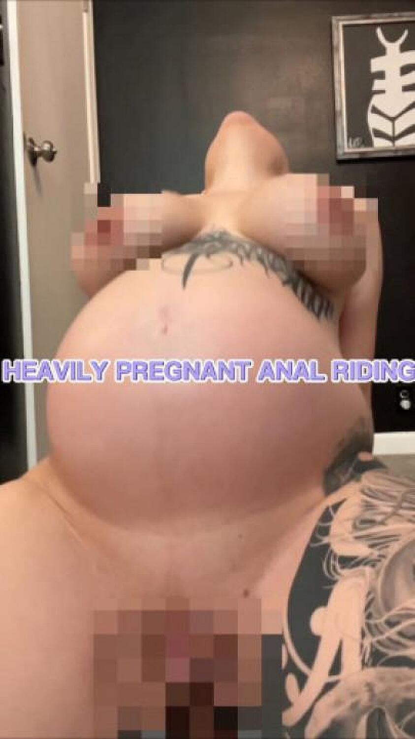Heavily Pregnant Anal Riding