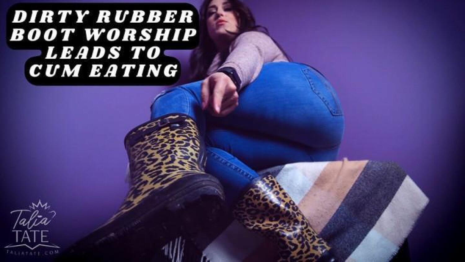 Rubber Boot Worship Leads To Cum Eating