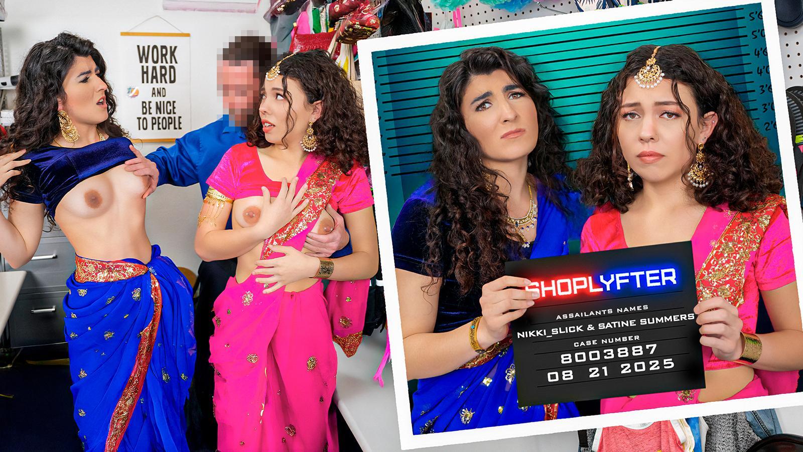 Con la excusa de comprar para la boda de una amiga, Nikki y Satine, dos amigas con facilidad para meterse en problemas, son acusadas de robo en tiendas. Arrastradas por el guardia de seguridad Jack Vegas, las chicas son interrogadas sobre los productos desaparecidos, ya que el oficial tiene pruebas de que escondieron joyas bajo sus vestidos sari indios. Acorraladas y nerviosas, Nikki y Satine intentan negar todo, pero Jack las tiene caladas y no tiene ninguna tolerancia para mocosas mentirosas. Convencido de sus crímenes, el oficial Vegas revisa las cavidades de las chicas para buscar los productos robados y enseñarles una lección sobre el robo. Ahora completamente abatidas y bajo la amenaza de ir a la cárcel, Nikki y Satine deciden cooperar con Jack para evitar enfrentar las consecuencias. El oficial manoseador acaricia a las dos delincuentes y las folla con la promesa de mantener todo el incidente en secreto.