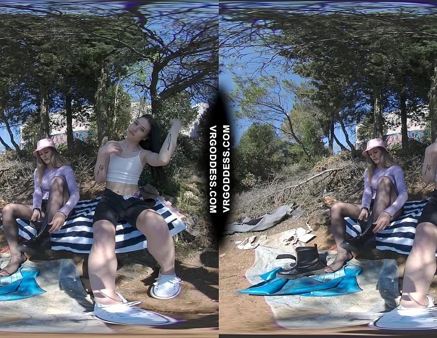 Matty and Josie Public Masturbation Outdoors Next to Abandoned Building