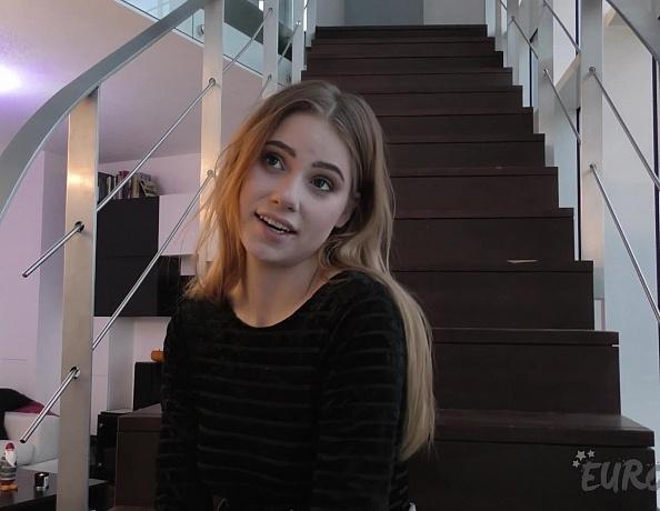 Margarita Going Wild and Dancing Then Finger Masturbating on the White Casting Couch