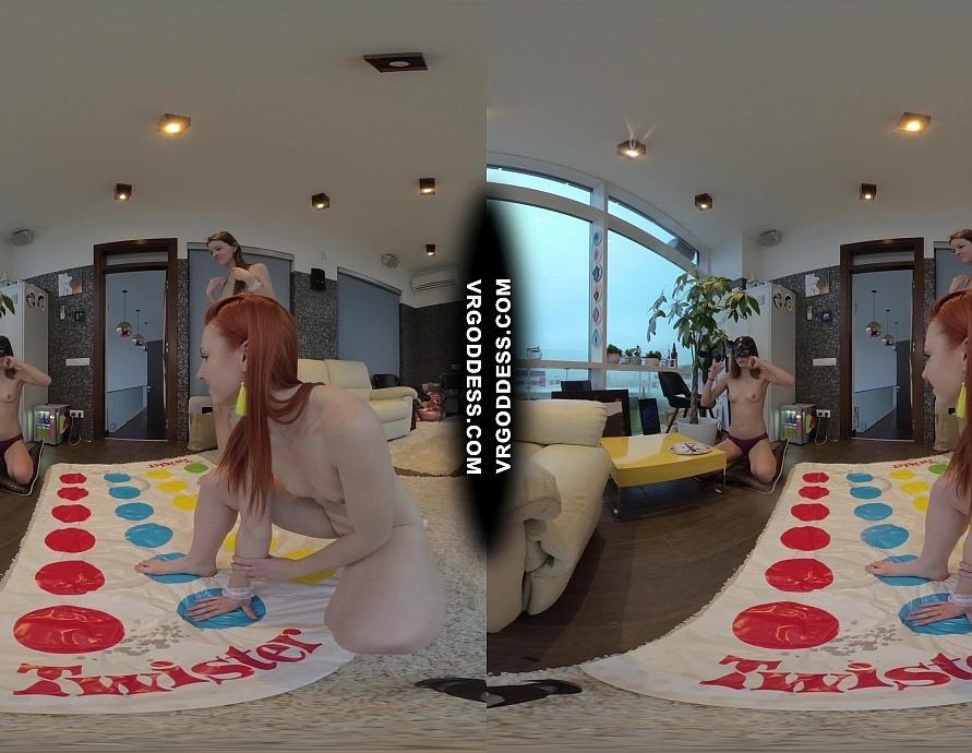 Naked Twister Playing Rebeka Ruby with Ginger Spinner Riki