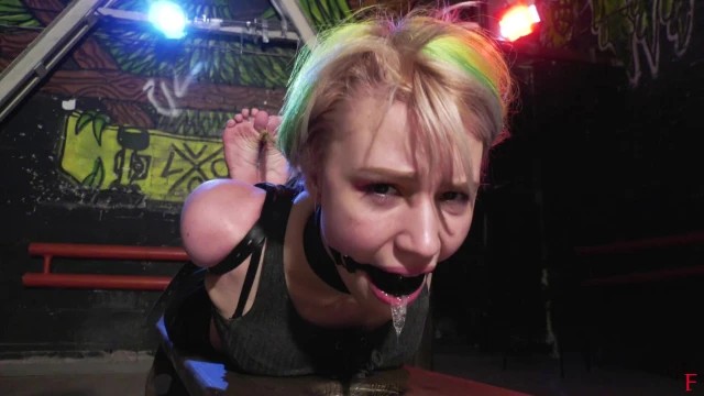 Tight Belt Hogtie and Big Ballgag for Astrid