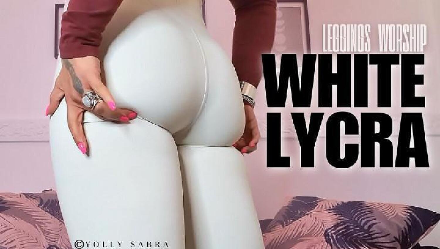 White Lycra Leggings Worship