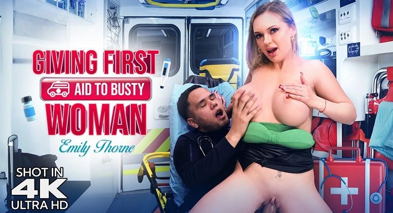 Hot Russian Emily Thorne suffered a road accident while sightseeing in Guadalajara. The ambulance had to take her to the hospital. On the way he fucked the paramedic....