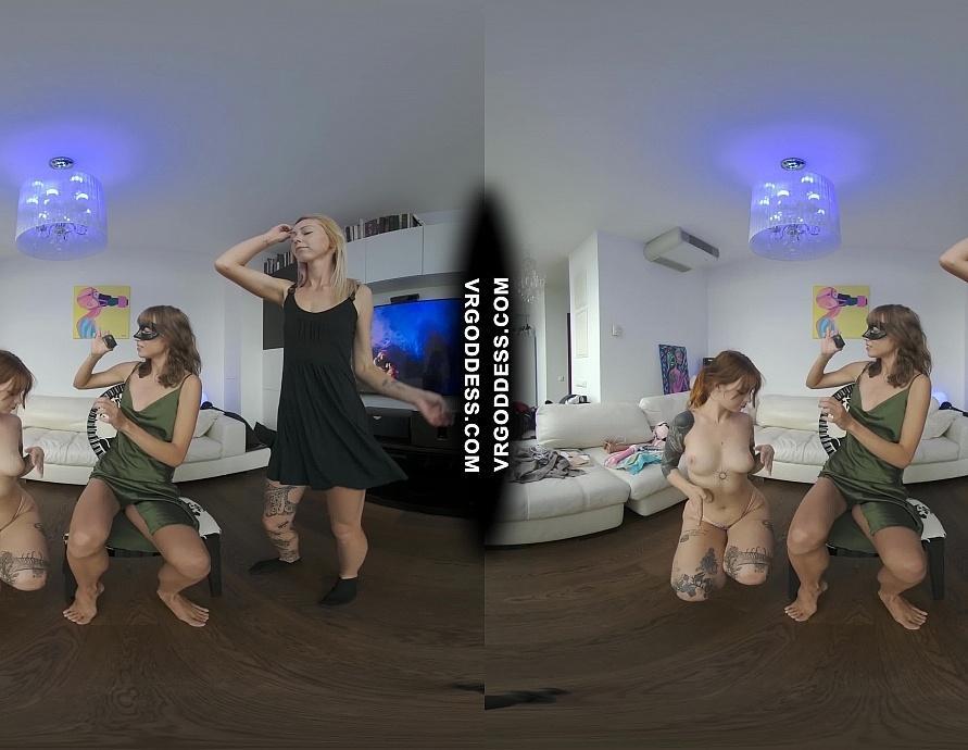 Posh Lesbian Threesome Striptease Bleika and Cherri Are Pussy Licking Sex Slaves to Miss Pussycat