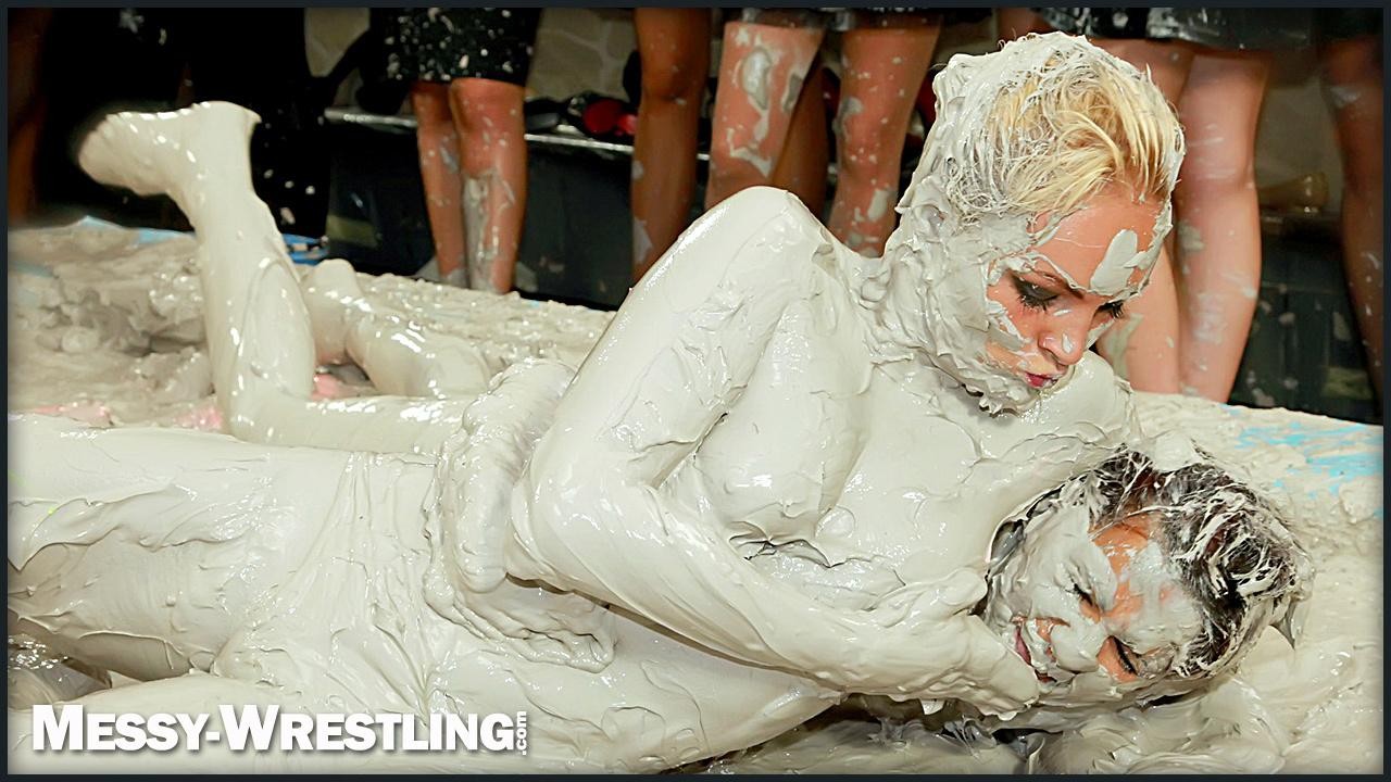 Shiny Babes Brawl Hard in the Mud - Topless Take-Down!!