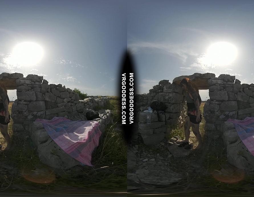 Hot Tattoo Babe Cherri Masturbating with Dildo in Ancient Ruins Rfo Risky Public Masturbation