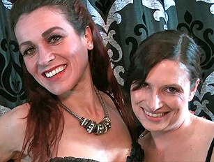 Milfs Take Facial Cumshots While Kissing