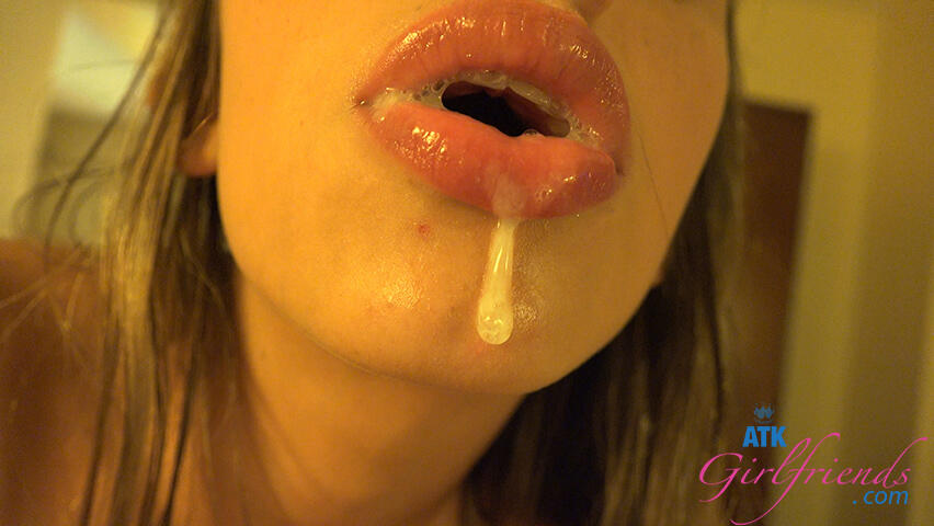 She Opens Her Mouth Wide to Take Your Cum