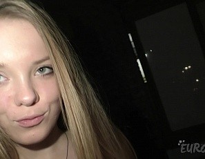 Cute and Shy Blonde Model Tasha Giving Lucky Cameraman Blowjob Cum in Mouth Loving Cumplay