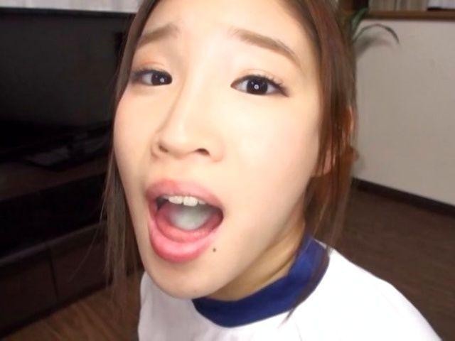 Cum-Thirsty Japanese Teen Sasamiya Rena Swallows Sperm