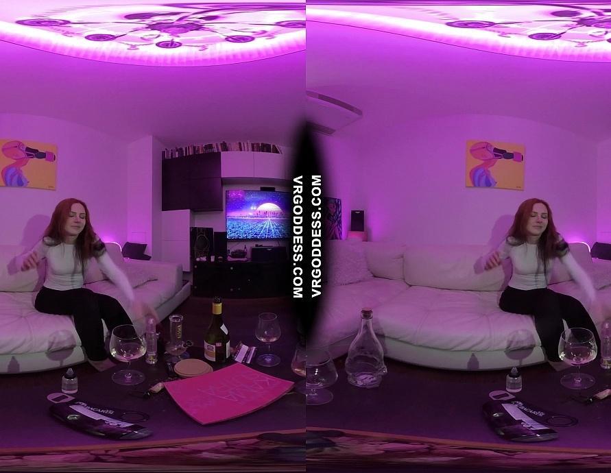 Pink Aesthetic Vaping Chillout Chick Ginger Lea Stripping Down and Dildoing Herself Rfo