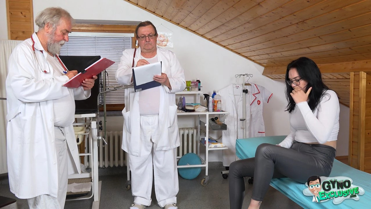 Horny Teen Keira Flow Made to Cum Again and Again By 2 Old Doctors