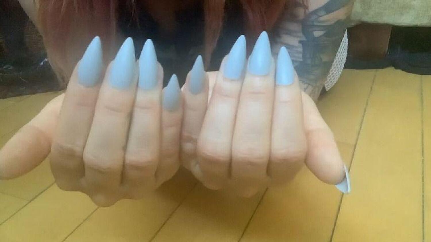 Showing Off New Sharp Nails