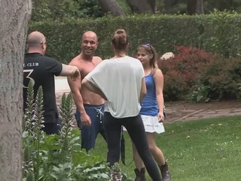 Being Famoous Is Awesome. Antonio Hunts for Groupies Around in a Madrid Park