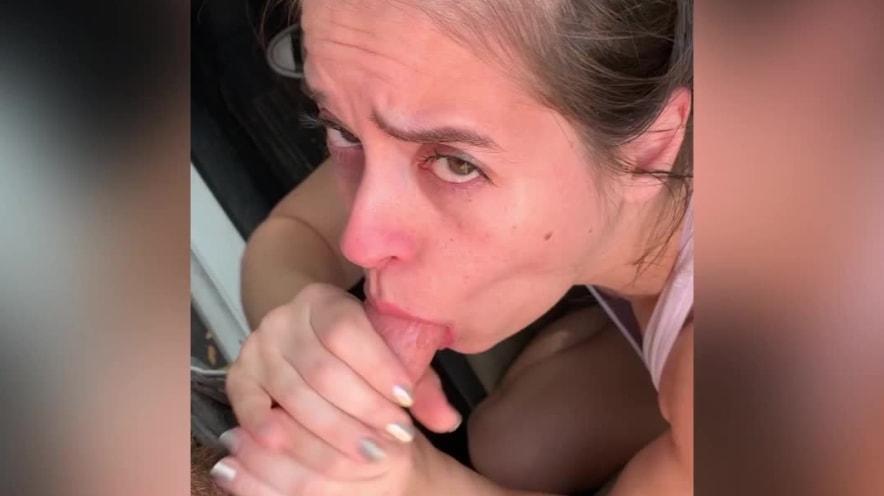 Abbie Maley Super Sloppy Blowjob in a Car