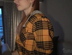 Riki Is a Fresh New Petite Ginger Spinner She Gets Naked for the First Time on White Casting Couch