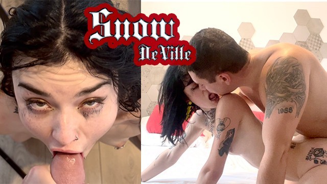 Submissive Goth Teen Has Real Orgasm (Rimming, Sloppy Blowjob, Doggystyle)