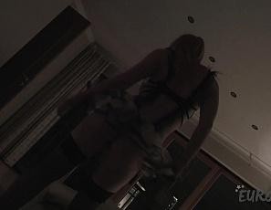 Tiny Redhead Model Riki Gives a Sexy Striptease and Fucks with a Dildo