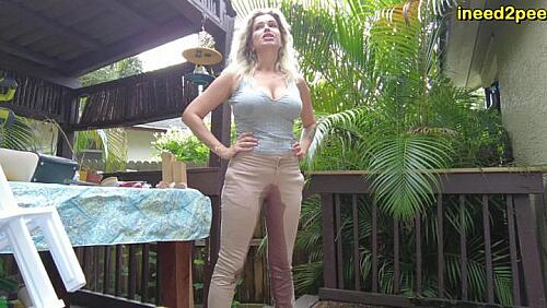 MILF Brandon Pissing Tight Khakis