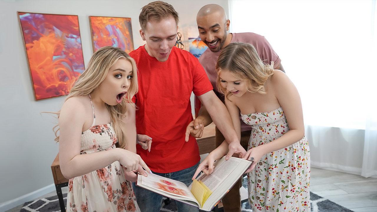 Joshua and his stepsister Coco are forced to organize their parents' office. Their friend Haley and her stepbrother Oliver join, and the group decides to have some fun with the task at hand. After stumbling across an anatomy book, the girls realize that their stepbrothers have no idea what a vagina is. So, they decide to sit down and give them an interactive lesson on the wonders between a woman’s legs.