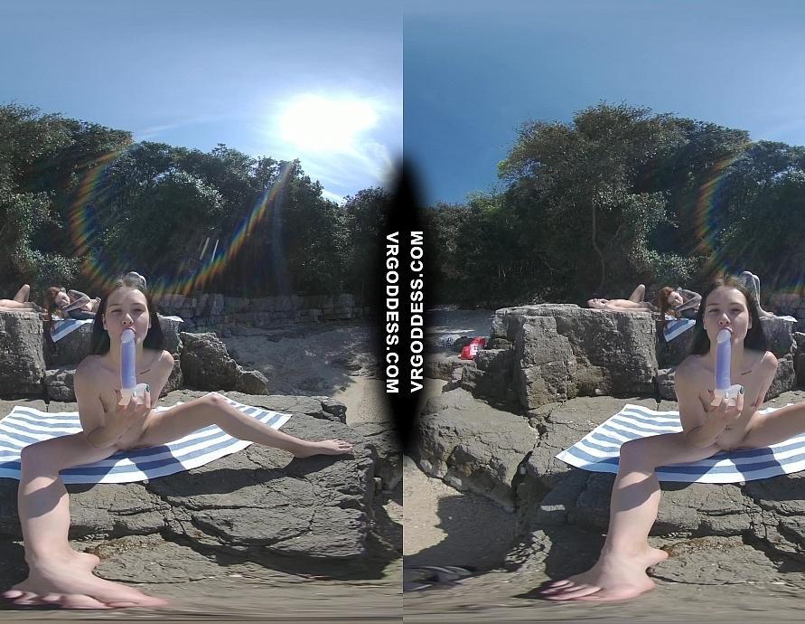 Matty Risky Public Dildo Masturbation on Beach Cheri Rebeka Ruby Sunbathing Background