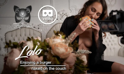 Enjoying a Burger, Naked on the Couch