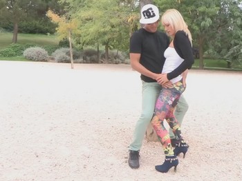 Reggaeton Dancing Classes with Ricky Sexmachine for a Posh Brat. Estefani Has Her First Interracial.