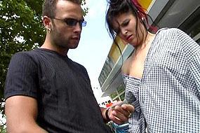 Brunette in Public Nudity Sex