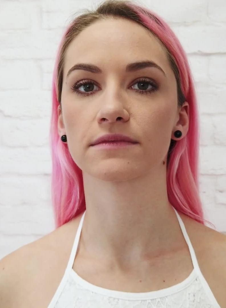 Nude Video Casting with Long Pink Haired Girl Adele