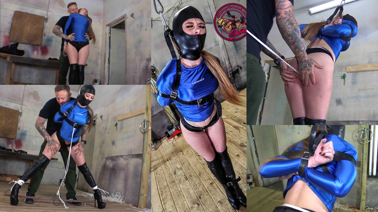 Hooded Slavegirl Crotch Roped and Spanked
