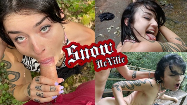 Horny Goth Girl Gets Her Pussy Destroyed Outside in Nature