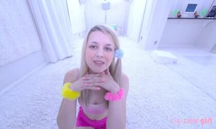 Hot Blonde 18 Y.O Teen From The South Strips In The White Studio