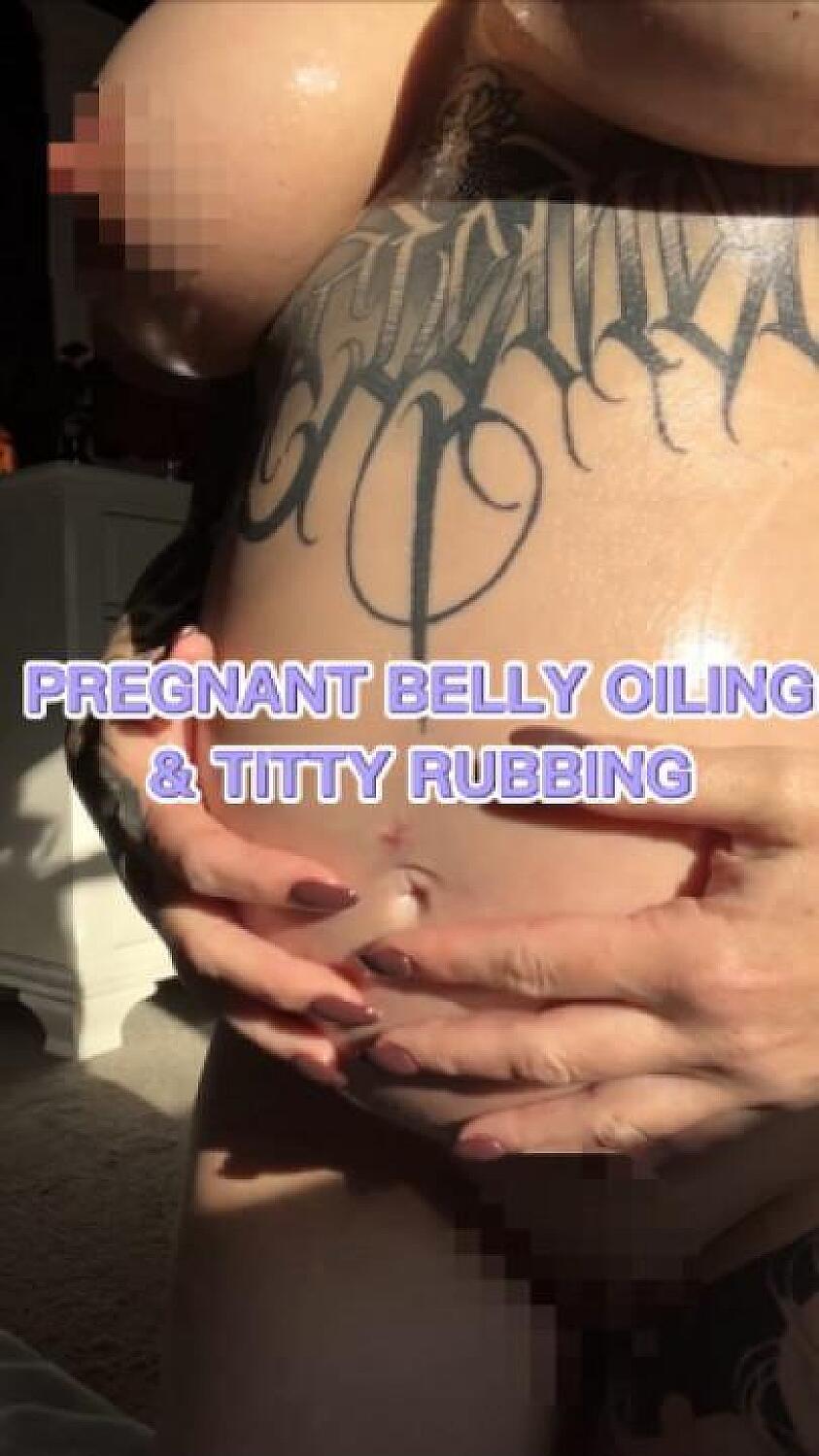 Pregnant Belly Oiling & Tit Rubbing