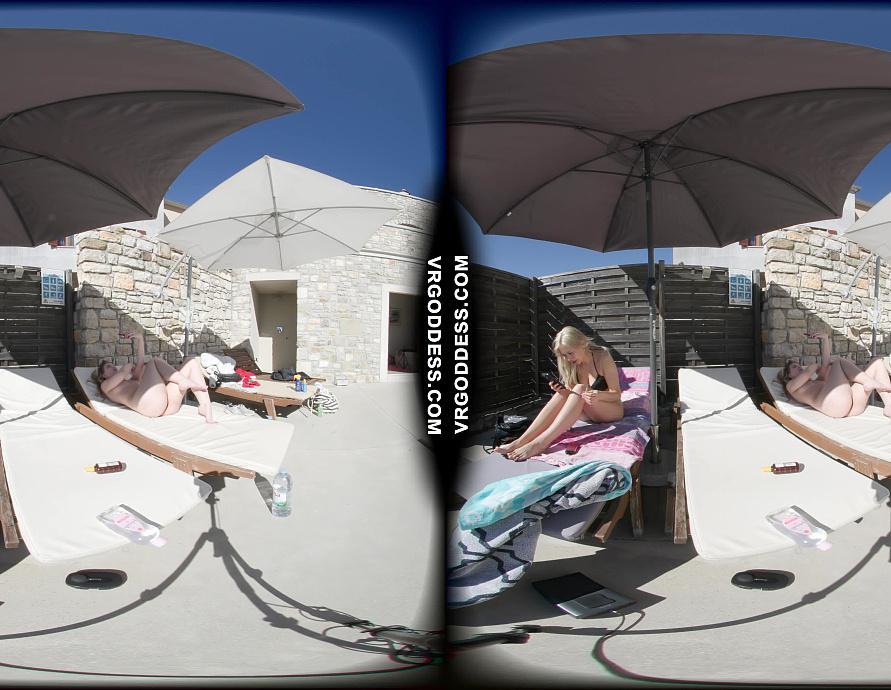 3 Models Posing For Photos Poolside Then Opening Their Pink Parts In The Hot Sauna
