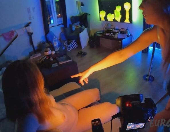 Young and Hot Kristina Striptease Dancing for Mira D Late Night While on Vacation