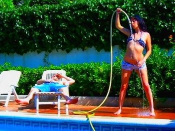 A Pool Scandal with Sheila Alonso