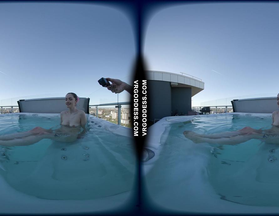Alise Outdoor Masturbation in Rooftop Jacuzzi Behind the Scenes