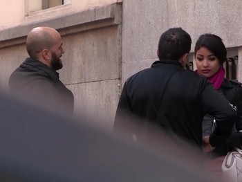 We Impersonate Some Policemen So We Cunt Bust Ray, the Hot Latina That Was Strolling Around Madrid.