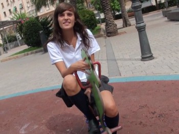 Ainara Comes Back to School. the 18 Years Old Schoolgirl Got Away From Home to Fuck at Fakings