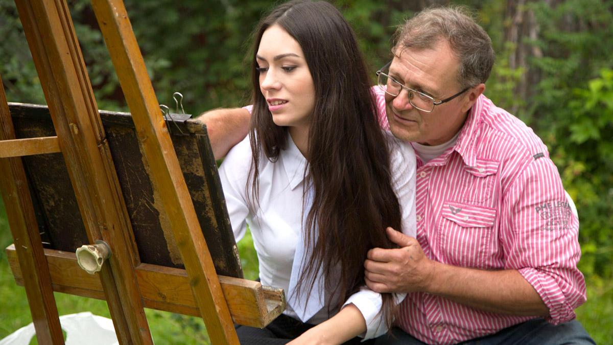 Arwen Gold Gets Fucked In Public By Her Tricky Old Teacher
