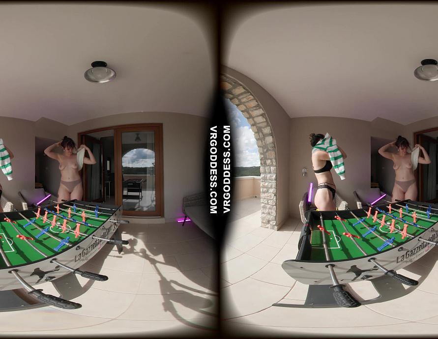 Josie Fresh and Sofie Playing Table Football Nude at the Italian Villa